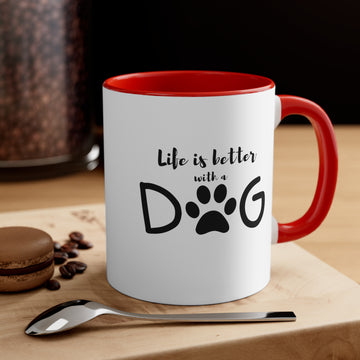 Accent Coffee Mug, 11oz, Dog Lover Mug, Gift, Mom Gift, Dog Mom, Animal lover mug