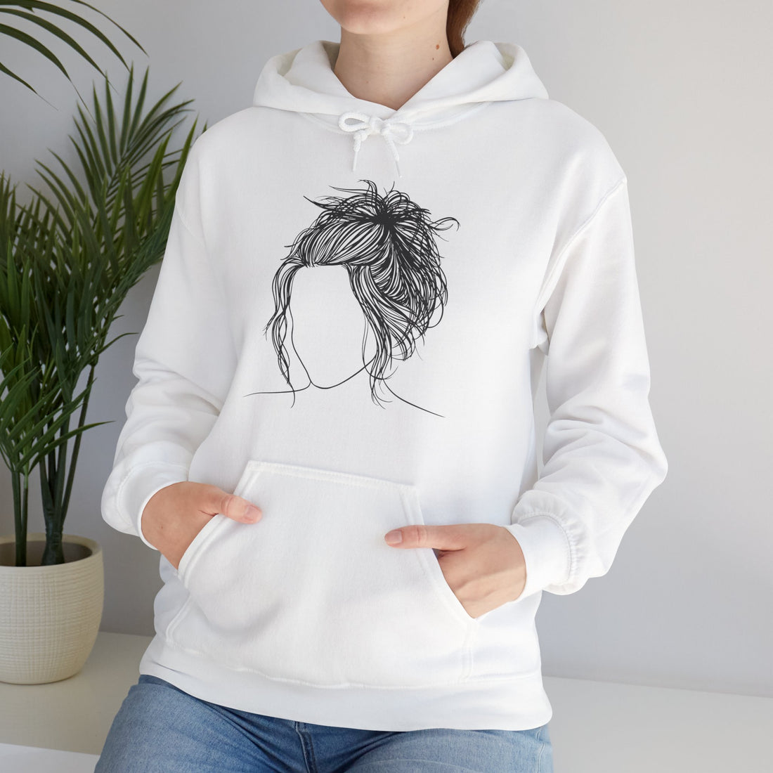 Hooded Sweatshirt, Woman's Hoodie, Women's face sketch hoodie