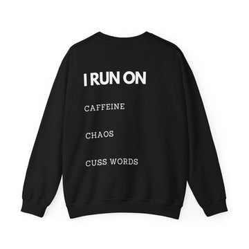 ( UK & EU Region ) Heavy Blend Crewneck Sweatshirt for all genders, Caffeine/Chaos & Cuss Words sweatshirt, Who can relate sweatshirt