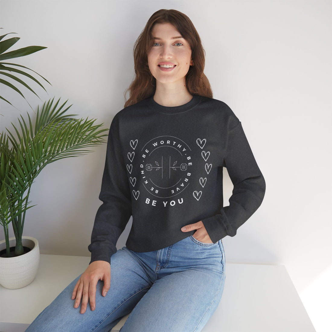 Heavy Blend™ Crewneck Sweatshirt, Be Kind Sweatshirt, Be Brave