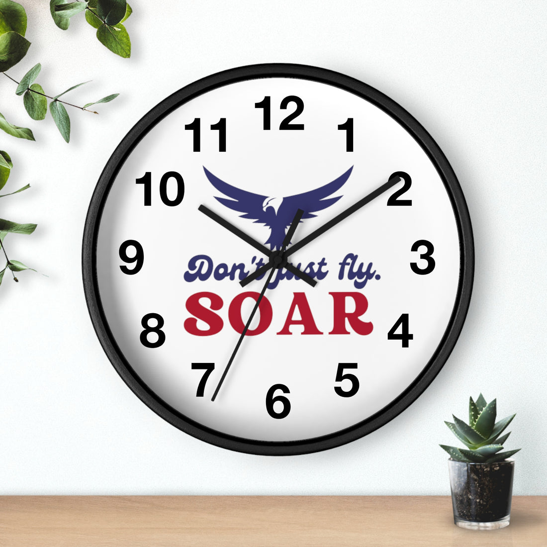 Motivational Wall Clock Theme - Dont just fly, Soar