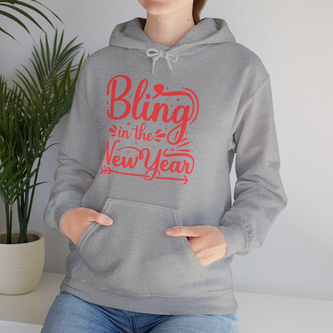 ( UK & EU Region ) Heavy Blend Hooded Sweatshirt, Bling In The New Year, Hoodie for her