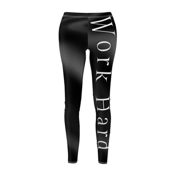 Work hard Leggings for Women, Black Yoga Pants, Womens Outfit, Gift for Her, Gift for Teacher, Work hard Comfy Cozy Leggins