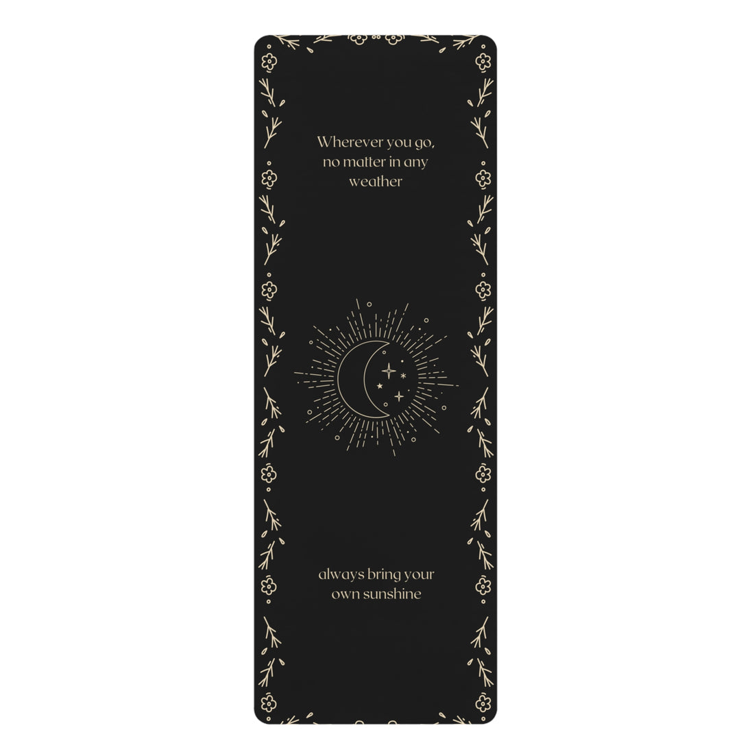 Rubber Yoga Mat, Astrology Theme, Black Yoga Mat