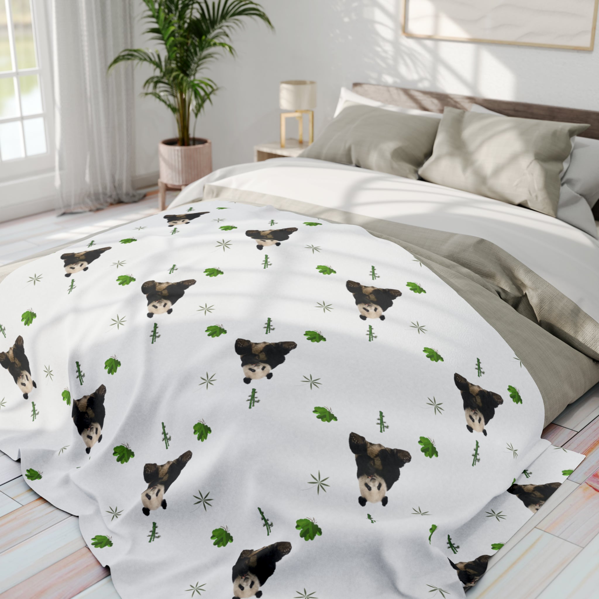 Arctic Fleece Blanket, Animal lover blanket, panda blanket, lazy blanket