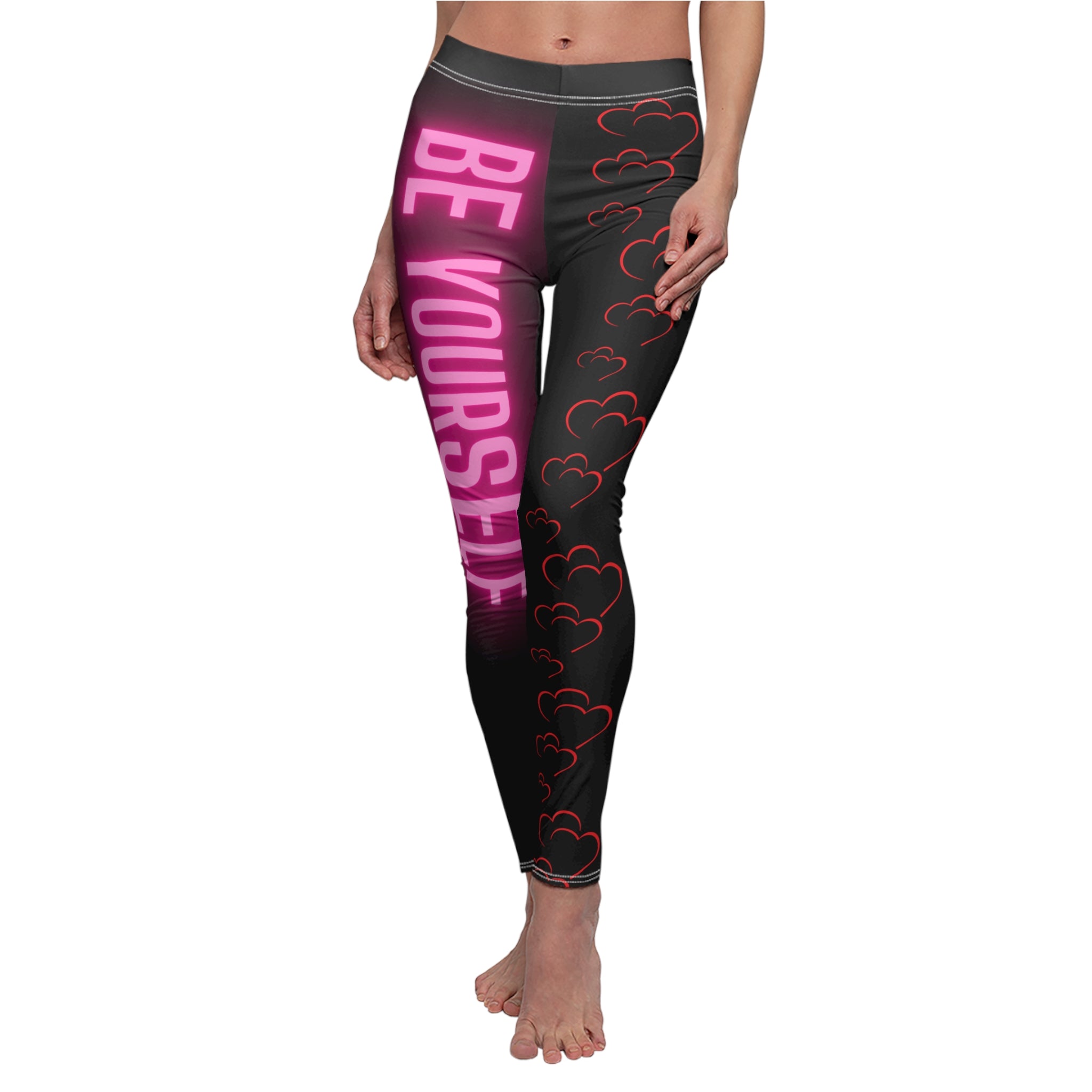 Women's Cut & Sew Casual Leggings, Motivational, Be yourself legging