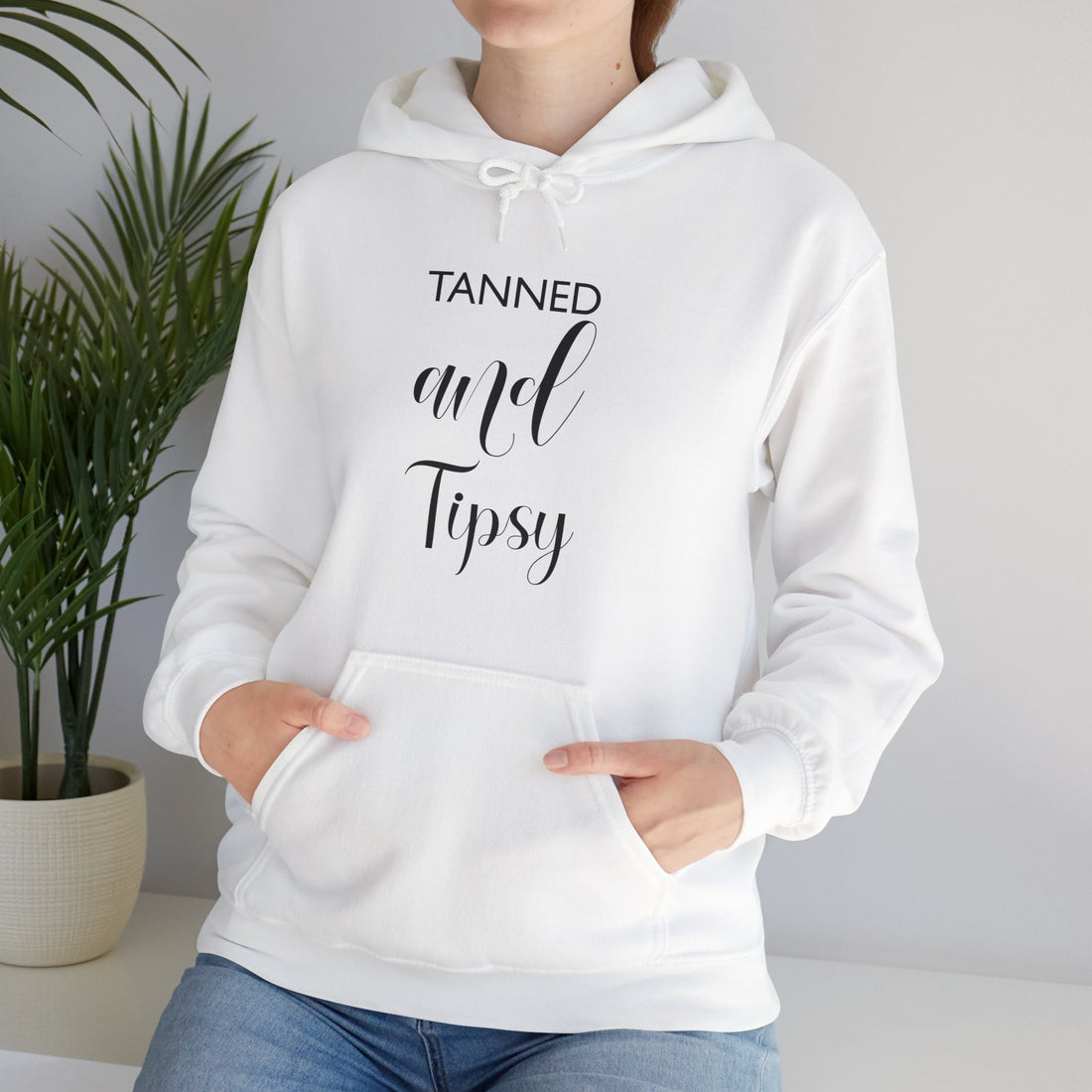 ( UK & EU Region ) Heavy Blend Hooded Sweatshirt, Tanned & Tipsy Hoodie