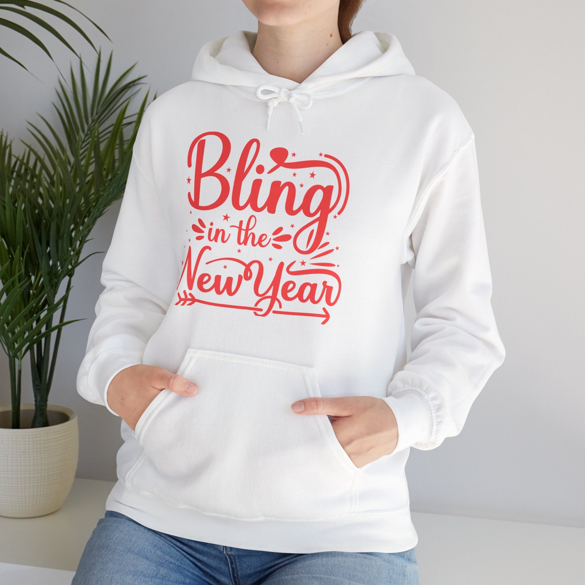 ( UK & EU Region ) Heavy Blend Hooded Sweatshirt, Bling In The New Year, Hoodie for her