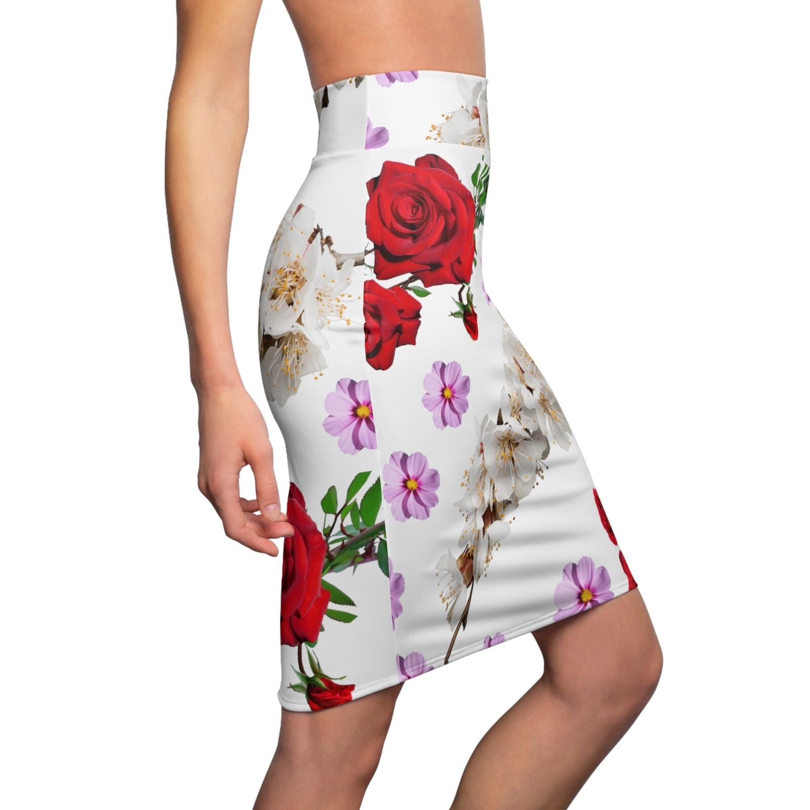 Women's Pencil Skirt, Summer Spring skirt, Flower theme skirt