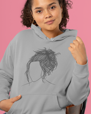 Hooded Sweatshirt, Woman's Hoodie, Women's face sketch hoodie