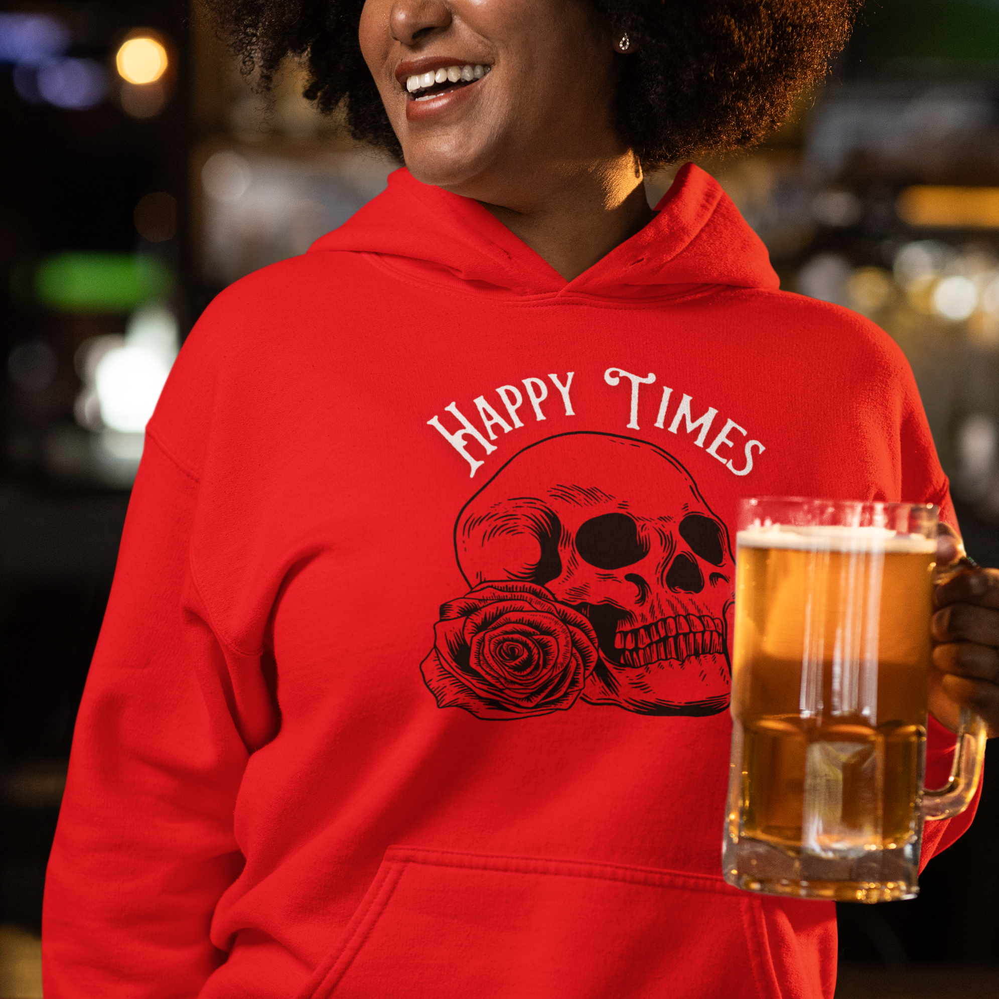 Skeleton Hoodie, Happy Times, Hoodie for Women