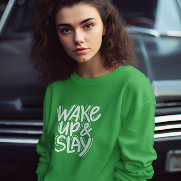 Wake up & Slay Sweatshirt, Women's Sweatshirt, Motivational Sweatshirt, Boss Lady Sweatshirt