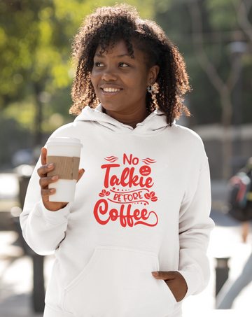 Heavy Blend Hooded Sweatshirt, No Talkie Before Coffee Hoodie