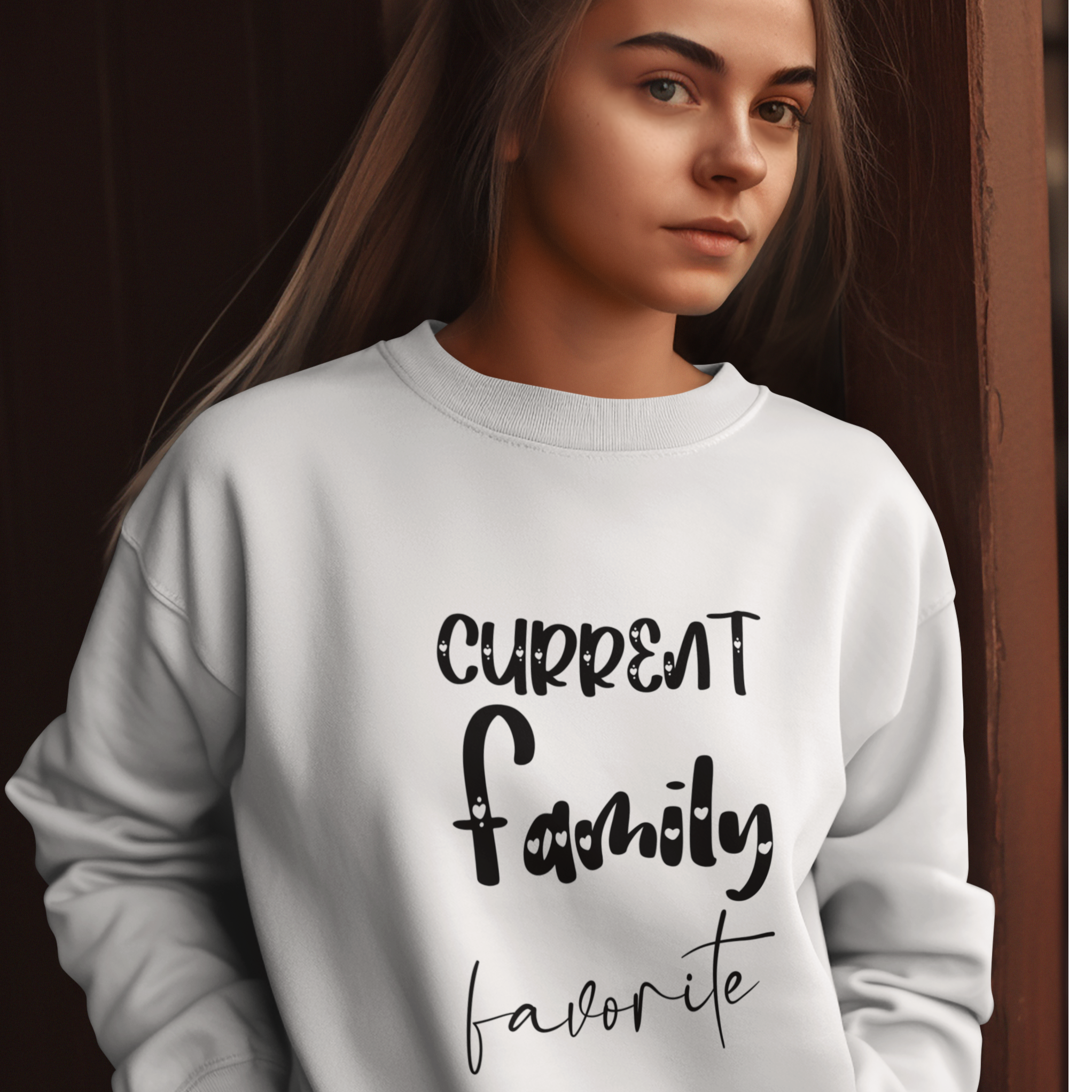 Heavy Blend Crewneck Sweatshirt, Current Family Favorite sweatshirt