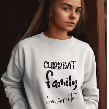 Heavy Blend Crewneck Sweatshirt, Current Family Favorite sweatshirt