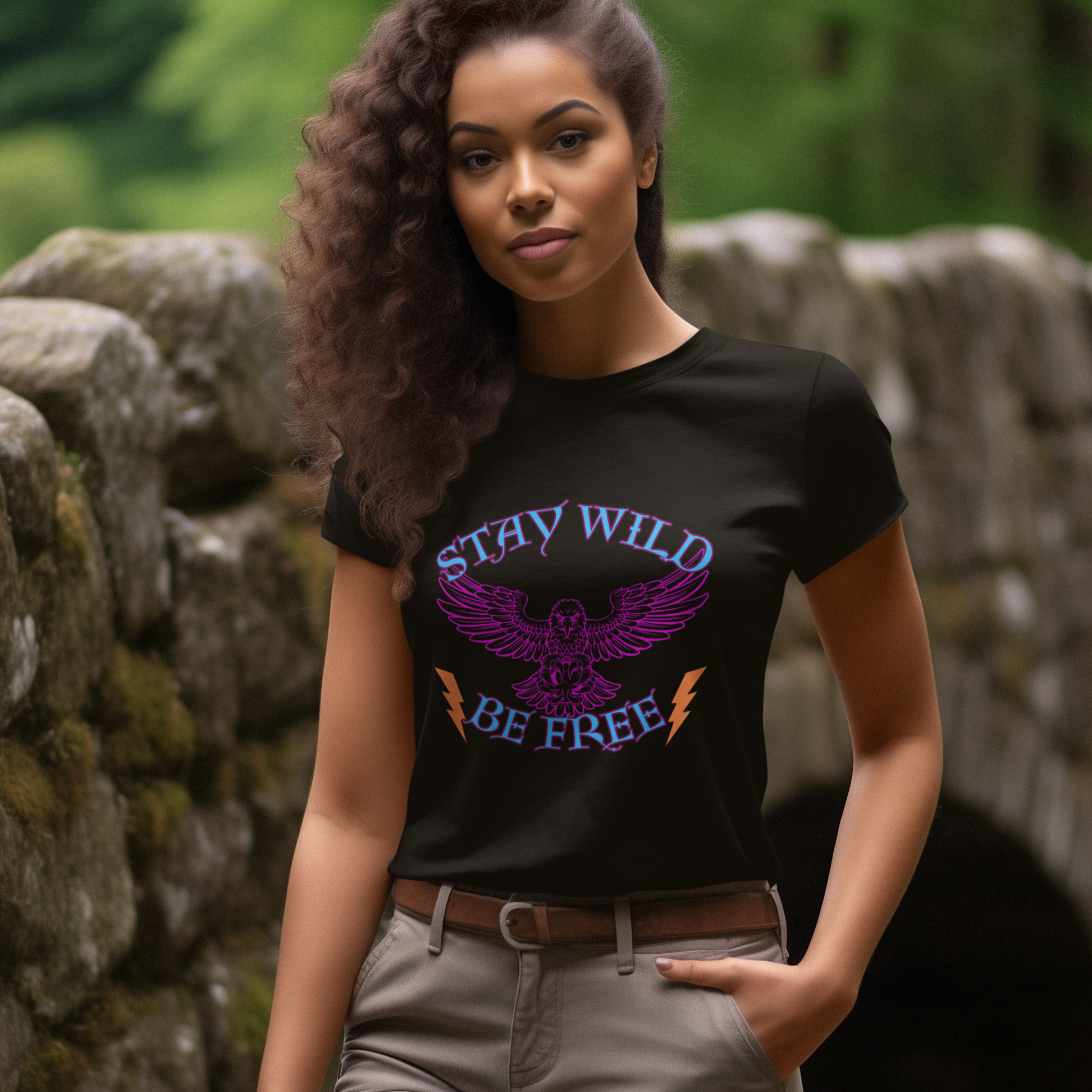 Women's T-Shirt, Stay wild Shirt, Be free Shirt